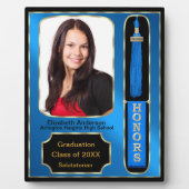 Abschluss mit Ehrenzeichen Foto Plaque Blue Fotoplatte (Vorderseite)