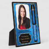 Abschluss mit Ehrenzeichen Foto Plaque Blue Fotoplatte (Seite)