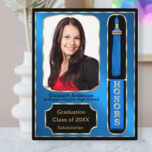 Abschluss mit Ehrenzeichen Foto Plaque Blue