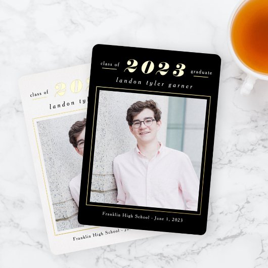 Abschluss mit einfachen Stats bearbeiten Moderne F Folieneinladung