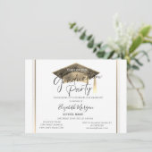 Abschluss mit einfacher Chic Frame Graduation Einladung (Stehend Vorderseite)