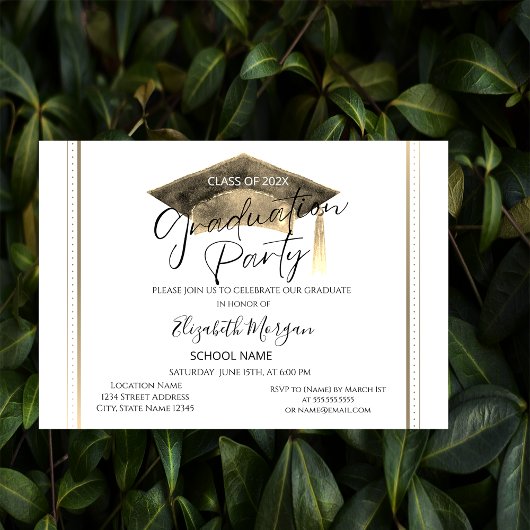 Abschluss mit einfacher Chic Frame Graduation Einladung