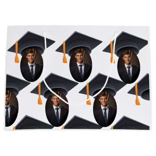 Abschluss mit Foto und Jahr Große Geschenktüte (Vorderseite)