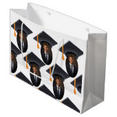 Abschluss mit Foto und Jahr Große Geschenktüte (Vorderseite Schrägansicht)