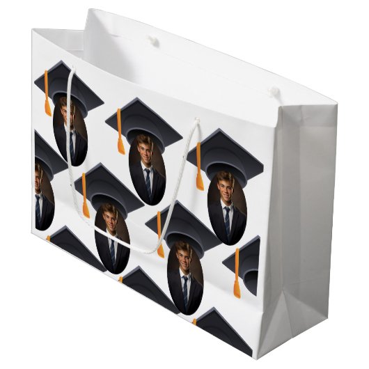 Abschluss mit Foto und Jahr Große Geschenktüte (Vorderseite Schrägansicht)