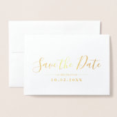 Abschluss mit Goldschrift Save the Date Foto Folienkarte (Vorderseite mit Umschlag)