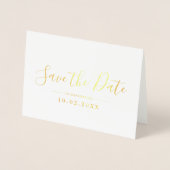 Abschluss mit Goldschrift Save the Date Foto Folienkarte (Vorderseite)