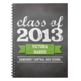 Abschluss mit grünem Banner Notizblock