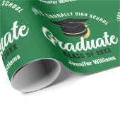 Abschluss mit grünem Graduiertenabschluss Geschenkpapier (Rolleneckpunkt)