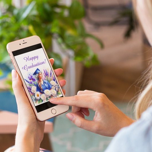 Abschluss mit Iris, Daisy, Rose Karte