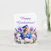 Abschluss mit Iris, Daisy, Rose Karte (Vorderseite)