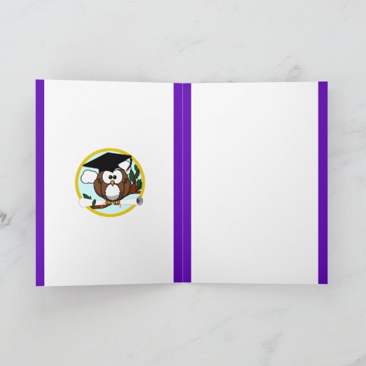 Abschluss mit Lila Eule Karte (Innenseite)