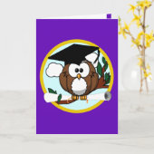 Abschluss mit Lila Eule Karte (Gelbe Blume)