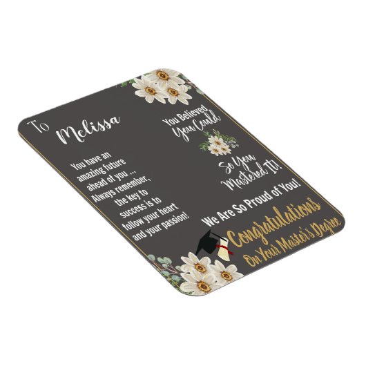 Abschluss mit personalisiertem Master-Abschluss Magnet (Rechte Seite)