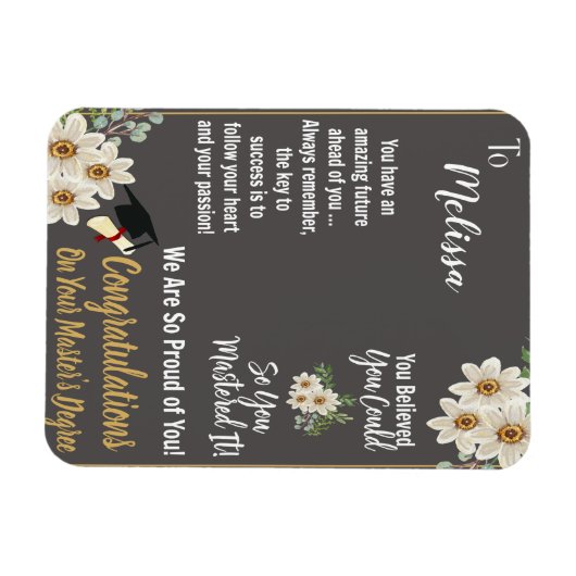 Abschluss mit personalisiertem Master-Abschluss Magnet (Horizontal)