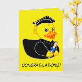 Abschluss mit Rubber Ducky Cartoon Karte (Gelbe Blume)