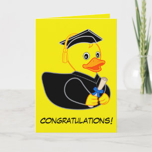 Abschluss mit Rubber Ducky Cartoon Karte
