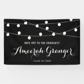 Abschluss mit schwarz-weiß-blauen Lichtern Banner (Horizontal)