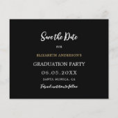 Abschluss mit schwarzem Foto Save the Date (Rückseite)