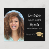 Abschluss mit schwarzem Foto Save the Date (Vorderseite)