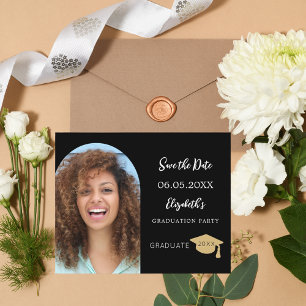 Abschluss mit schwarzem Foto Save the Date