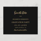 Abschluss mit schwarzem Foto Save the Date Flyer (Hinten)
