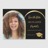 Abschluss mit schwarzem Foto Save the Date Magneteinladung (Vorderseite)