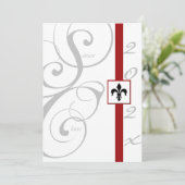 Abschluss mit schwarzem Scroll Einladung (Stehend Vorderseite)