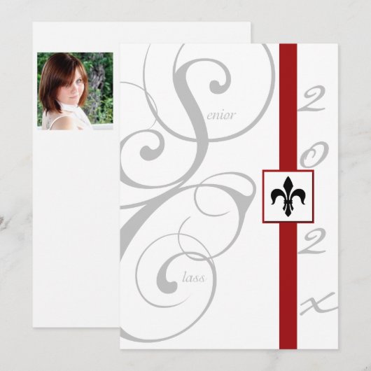 Abschluss mit schwarzem Scroll Einladung (Vorne/Hinten)