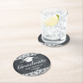 Abschluss mit schwarzer oder weißer Spitze Runder Pappuntersetzer (Vor Ort)