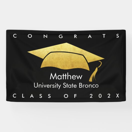 Abschluss mit schwarzer und goldener Hülle - moder Banner (Horizontal)