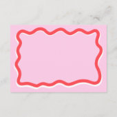 Abschluss mit seitenrosa Kurve zacken, wavy Ratsch Begleitkarte (Rückseite)