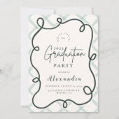 Abschluss mit Wavy-Frame-Kastenform Einladung (Vorderseite)