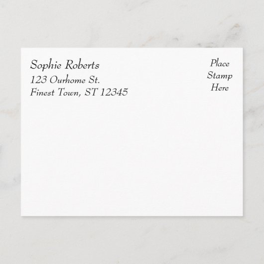 Abschluss mit weißer Grafik und Blumenmuster Ankündigungspostkarte (Rückseite)