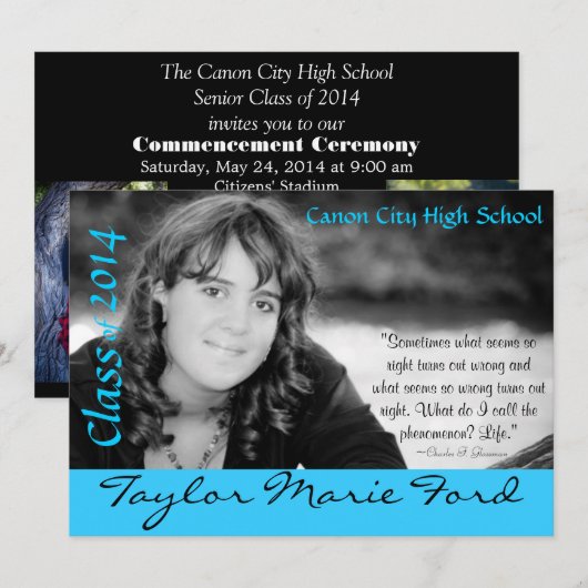 Abschluss-Mitteilung Einladung (Vorne/Hinten)