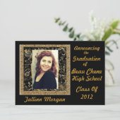 Abschluss-Mitteilungs-Party Einladung (Stehend Vorderseite)