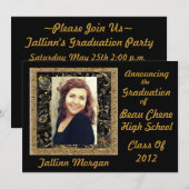 Abschluss-Mitteilungs-Party Einladung (Vorne/Hinten)