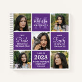 Abschluss Modern 5 Foto Collage GuestBook Notizblock (Vorderseite)