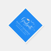 Abschluss Modern Mortarboard Script Simple Blue Serviette (Ecke)
