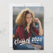 Abschluss Modern Pinselschrift 2+Sided Party 2020 Einladung (Vorderseite)