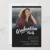 Abschluss Modern Pinselschrift 2+Sided Party 2020 Einladung (Rückseite)