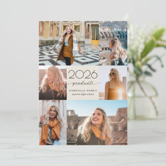 Abschluss Modern Script 2026 Einladung (Stehend Vorderseite)