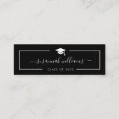 Abschluss | Modern Script Black Card Telefonnummerkarte (Vorderseite)