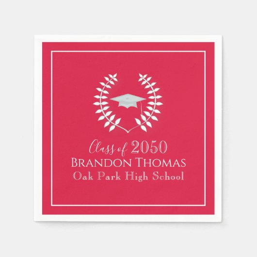 Abschluss Modern Simple Eleganson Rot Serviette (Vorderseite)