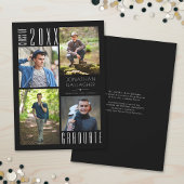 Abschluss Modern Sleek Vier Fotos Schwarz Ankündigung