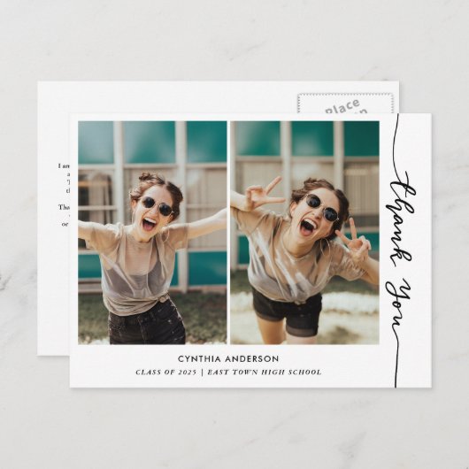 Abschluss Modern Vielen Dank, dass Sie sich für di Postkarte (Vorne/Hinten)