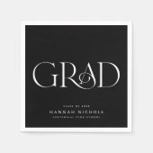 Abschluss Moderne Elegante Art Black Serviette (Vorderseite)