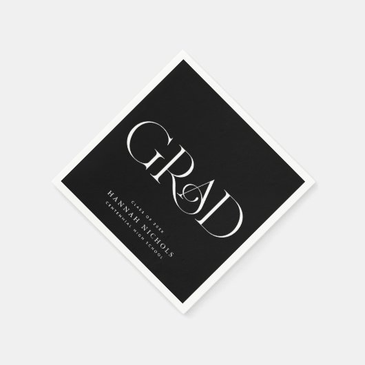 Abschluss Moderne Elegante Art Black Serviette (Ecke)