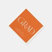 Abschluss Moderne Elegante Art Orange Napkins Serviette (Ecke)