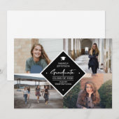 Abschluss moderne elegante Drehbuch 4 Foto Collage Ankündigung (Vorne/Hinten)